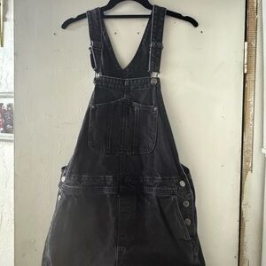 Black Denim Overalls